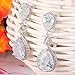 EVER FAITH Wedding Dangler Clear CZ December Birthstone Teardrop Banquet Prom Pierced Earrings Silver-Tone