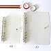 Ozzptuu Transparent PVC 6-Hole Ring Binder Cover Fresh Hand Books Snap Button Closure Round Ring Binders No Loose-Leaf Inner Core (A5)