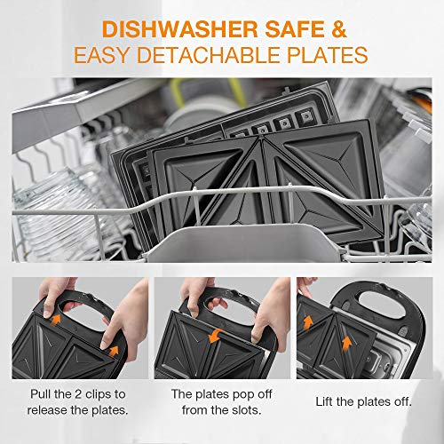 Sandwich Maker, Waffle Iron, multifun 2in1 Waffle, Omelet and