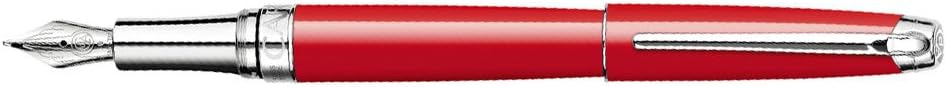 Caran d'Ache Leman Silver Plated Medium Fountain Pen - Red - Image 4