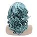 Mxangel Medium Long Ombre Blue Lace Front Two Tone Cosplay Wigs