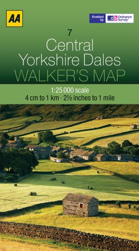 Walker's Map Central Yorkshire Dales by AA Publishing