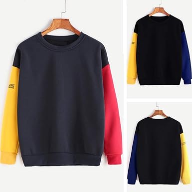 Keerads Femmes Grande Taille En Vrac Manche Longue Chemisier Lettre Impression Couleur Unie Sans Motif Sweat Shirt Haut T Shirt Pullover Amazon Fr Vetements Et Accessoires
