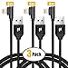 Puridea (3 Pack 6Ft) 90 Degree iPhone USB Cable,Right Angle Lightning Cable Nylon Braided Fast Speed Data Sync Charging Cord Charger Cable Compatible for iPhone X 8 7 6s 6 Plus, iPad and More, Black