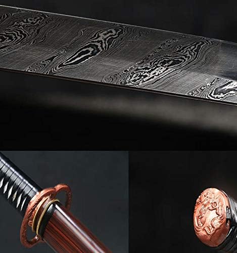 Jiang Tong Twisted Pattern Damascus Folded Steel Handmade Japanese Katana Sword