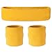Suddora Sweatbands Set, Moisture Wicking 2 Wristbands and 1 Headband, Breathable Terry Cloth Athletic Bands for Basketball, Tennis, Yoga, Gym, Sweat Bands for Costumes and Cosplay, Yellow