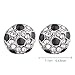 Lux Accessories Kids Girls Black Soccer Futbol F·tbol Pave And Enamel Ball Stud Earrings