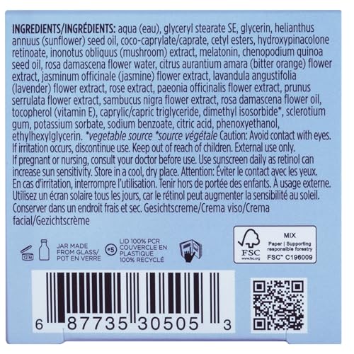 PACIFICA WAKE UP BEAUTIFUL RETINOID NIGHT CREAM – OVERNIGHT ANTI-AGING MOISTURIZER WITH HYALURONIC ACID & MELATONIN, REDUCES WRINKLES & FINE LINES, HYDRATING AND GENTLE FOR DRY OR MATURE SKIN, VEGAN