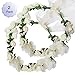 Flower Crown Headband Rattan Vine Wreath Garland Floral Wedding Bridal Hair Hoop Leaf Ribbon Party Decoration Headdress Headwear Christmas Handmade Headpiece Girls Kids Hair Accessories 2 Pack Beige
