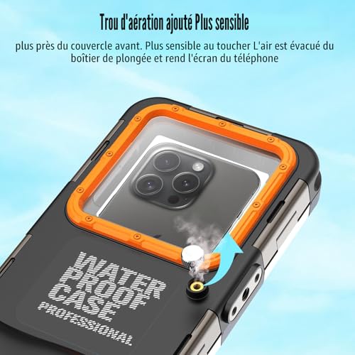 Professional Diving Phone Case Pouch Waterproof Smartphone IPX8 Pouch Waterproof Phone Case Cover Protective Case for iPhone 17 Air 16 17 Pro 16 17 Pro max 15 Pro 13 14 15 Pro Max