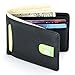 Mens Leather Wallet Slim Front Pocket Wallet Billfold ID Window RFID Blocking
