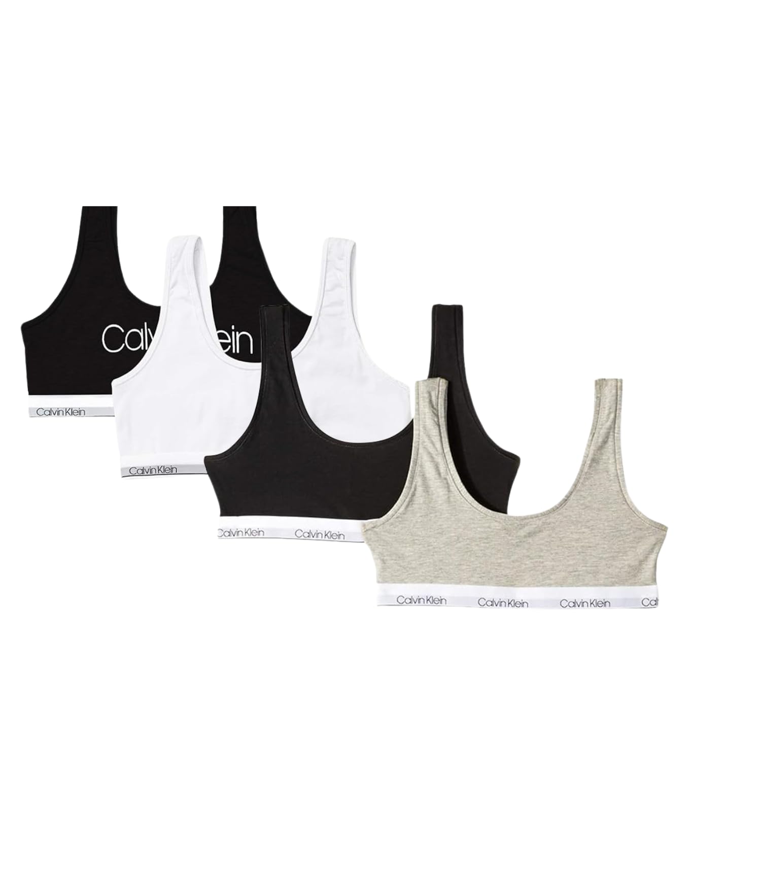 Photo 1 of Calvin Klein Kids Girls' Classic Cotton Asssorted Bralette Bra, 4-Pack, S