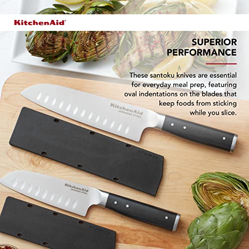 KitchenAid Gourmet Triple Rivet Santoku Knife Set with Custom