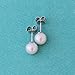 14k White Gold AAA White Freshwater Cultured Pearl Stud Earrings - 3.0-3.5 Millimeters