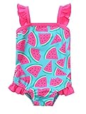 BeautyIn Baby Girls One Piece Swimwear Ruffle Swimsuit Striped Swimming Cosutme