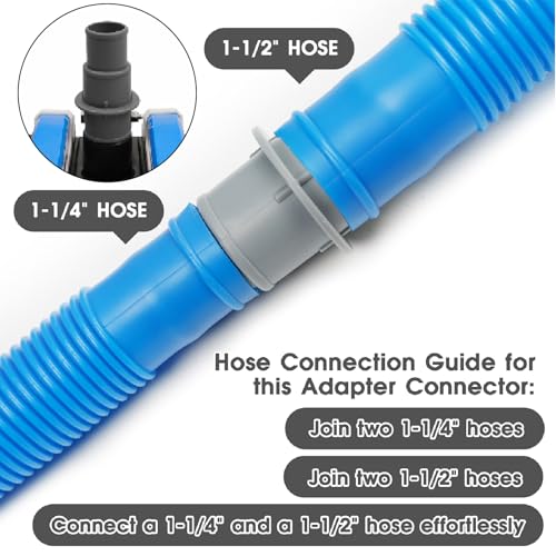 TidyMister Pool Hose Adapter Connector Coupling,1-1/4 to 1-1/2in,PP,1-Pack photo 9