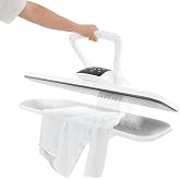 36" Large Steam Iron Press with LED Touch Screen, 1600W Digital Steam Press Intelligent Steam Press with 5 Fabric Functions for Home and Commercial Use (White)
