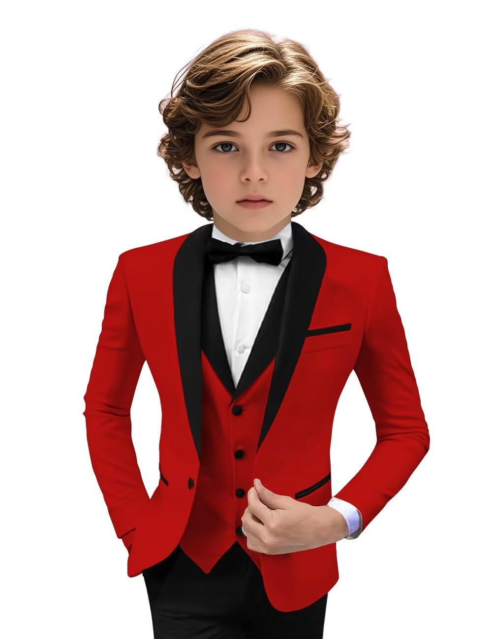 Tuxedo Suits for Boys 3 Pieces Slim Fit Boys Suit