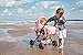 TRIOKID 2 in 1 Baby Deluxe Doll Pram ViViLIne Stroller Peach Pink Drawable Fabric Kids Toys with Doll Bassinet