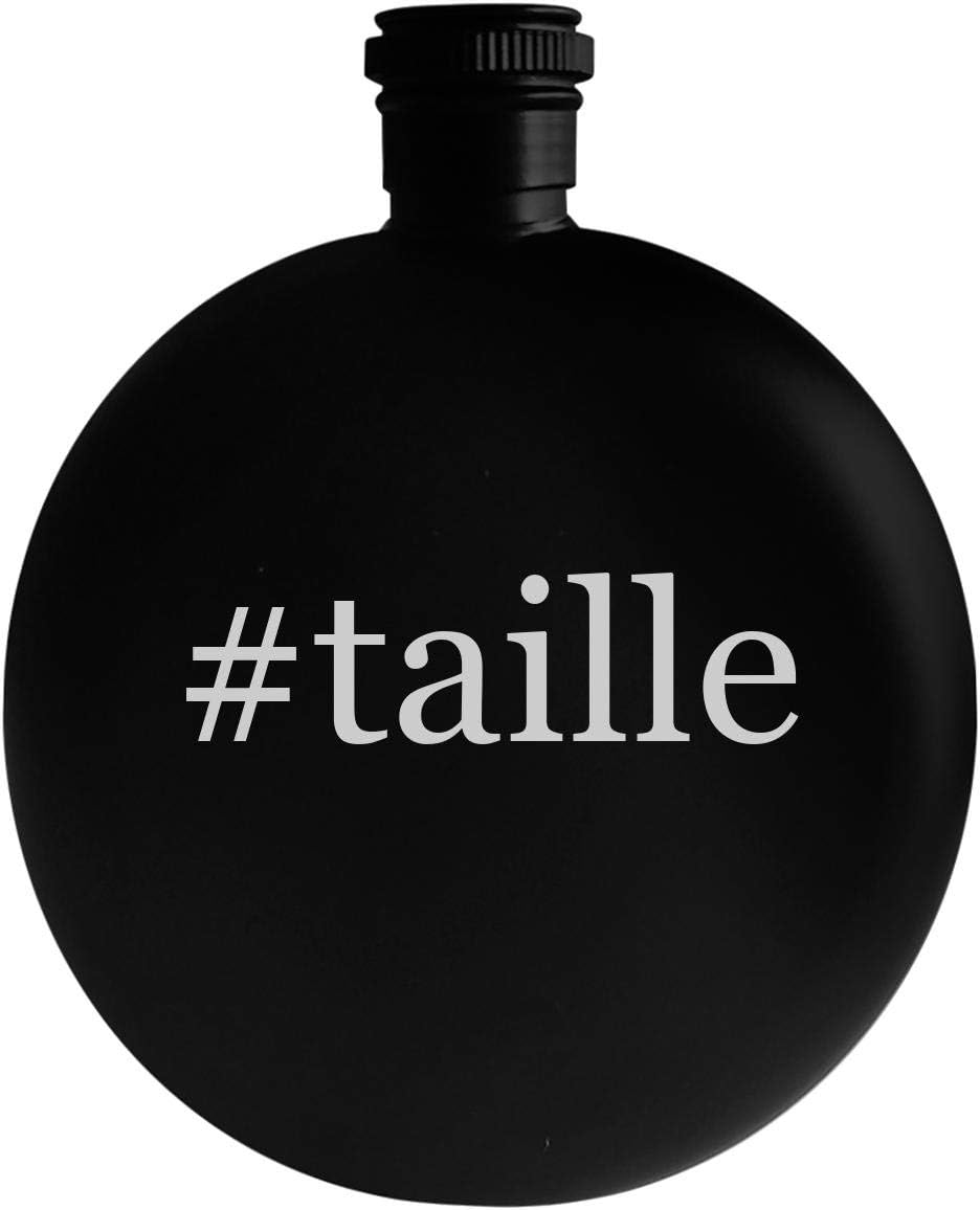 #taille - 5oz Hashtag Round Alcohol Drinking Flask, Black