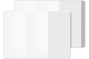 S SUPERFINE PRINTING Blank Bright White Tri-Fold Brochure Card Stock, 3 Panel Brochure for Restaurant Menus, Business Flyers and Pamphlets | 8.5” x 11” | 80lb (216gsm) Cardstock | 50 per Pack