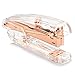 Zodaca Deluxe Acrylic Rose Gold Stapler, Heavy Duty 15 Sheets Capacity, Medium Size [5 X 2 x 1.3 inches], Staple Size: 1/4 inch