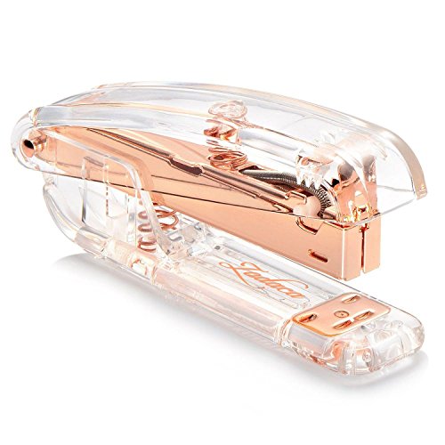 Zodaca Deluxe Acrylic Rose Gold Stapler, Heavy Duty 15 Sheets Capacity, Medium Size [5 X 2 x 1.3 inches], Staple Size: 1/4 inch - Thumbnail 6