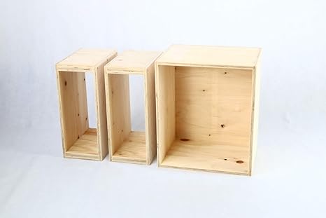 Amazon イエノlabo マガジンラックシェルフmサイズ3点セット キューブボックス ボックスシェルフ 収納 シェルフ 木箱 什器 レコード 男前インテリア 木製 本棚 おしゃれ ディスプレイラック 棚 ブックシェルフ 文庫本 雑誌 文芸書 新書 埃よけ 冷蔵庫 Cd Dvd