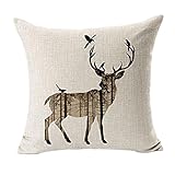 SMTSMT Deer Sofa Bed Home Decor Pillow Case Cushion Cover (18
