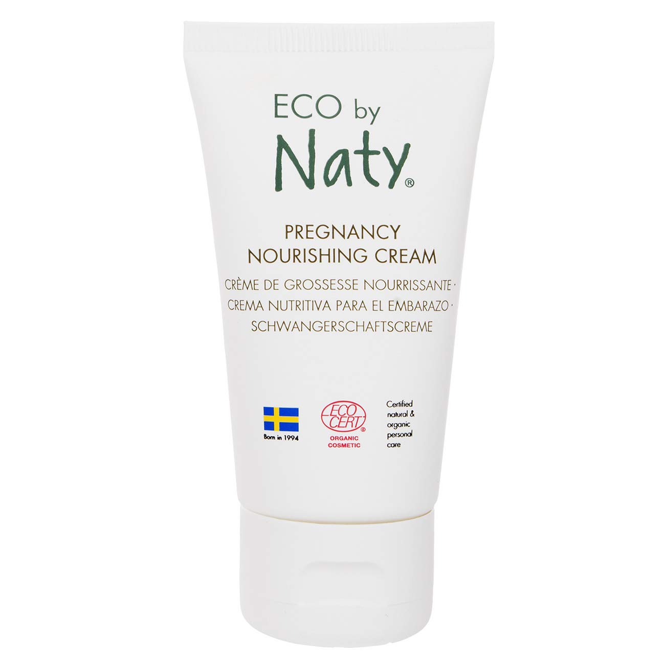 Naty Pregnancy Nourishing Cream, 100% Plant-Derived Ingredients with 0% Perfume and Dermatologically Tested, 50 ml Tube