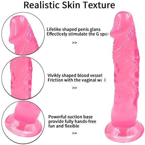 NaNIU 7.87 Inch Massaging Stick Perfect Pink Love Toy - With Powerful Suction Cup