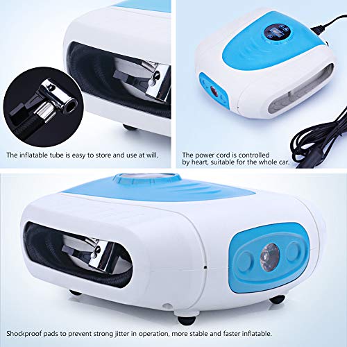 Multi-Funcion Mini Car Air Pump for Car Tires with LED Light Digital Air Pump for Commercial Vehicles, Motorcycles, Bicycles, Balls, Inflatable Cushions, Kayaks-Blue - Thumbnail 6