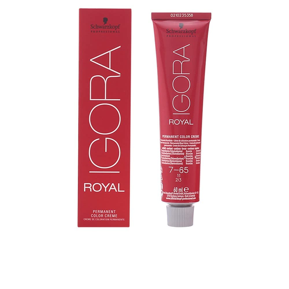 Schwarzkopf Professional Igora Royal Permanent Hair Colour Creme, No. 7-65 Medium Blonde Chocolate Golden, 60 ml,4045787200188
