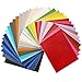 Sntieecr 36 Pieces Assorted Colors PU Leather Fabric Sheets, Litchi Fabric Cotton Back 8.3