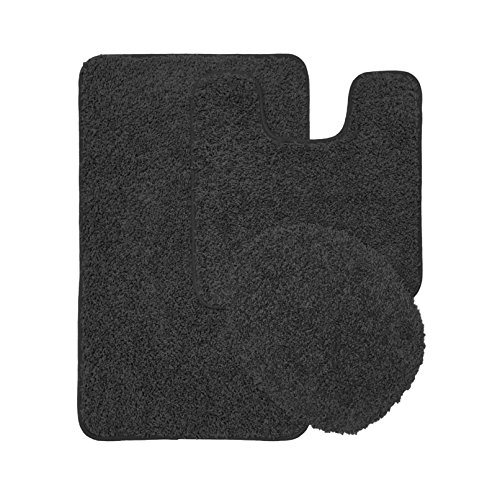 Layla Oversized 3 Piece Shaggy Bathroom Rug Set, 21"x34