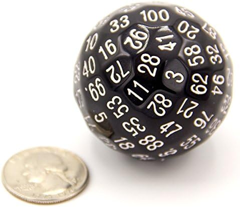 Spiel Pro - D100 Polyhedral Dice, 100-Sided Die - Solid Opaque Black