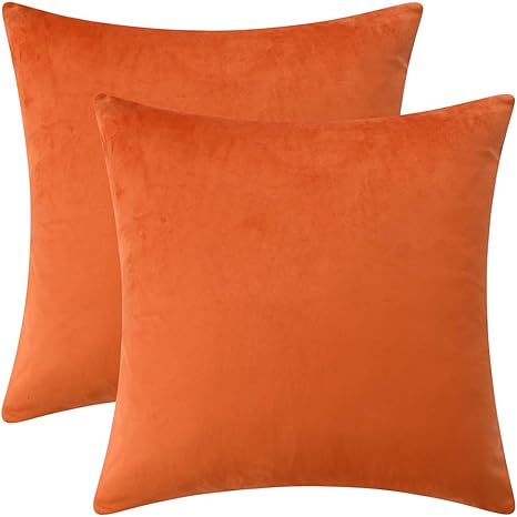 Rythome 2er Set Bequeme Samt Wurfkissenbezüge Dekorative Solid