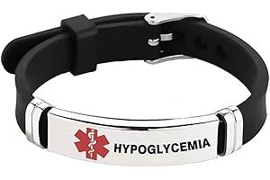 Chili Jewelry Women Men's Red Medical ID Bracelets for Emergency First Aid Laser Engraved Identification Stainless Steel Adjustable Silicone Wristband Bracelets