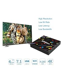 WeChip Android 7.1 TV Box 4G+32G RK3328   Caja de televisión con 4 núcleos y 4 núcleos (compatible con WiFi 4K, doble correa 2,4 GHz 5 GHz, Bluetooth 4.1, con mando a distancia)