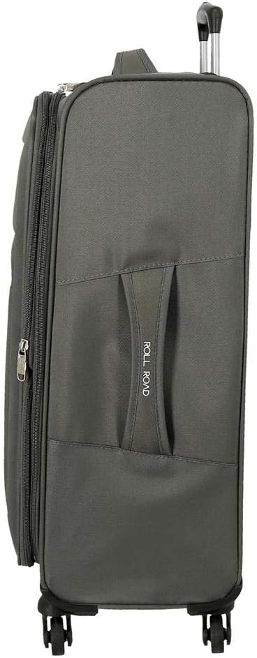 Roll Road Royce Grey Big Suitcase 48x76x29 cm Soft Polyester Combination lock 93 Litre 2.9 kg 4 Wheels - Image 4