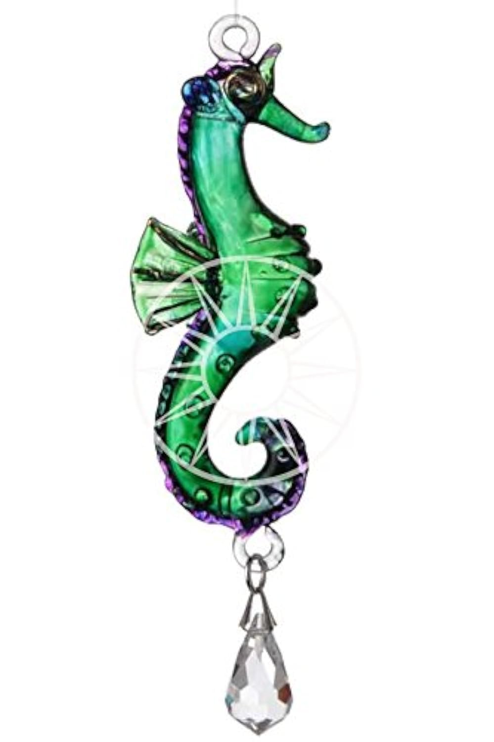 Handmade Fantasy Glass Seahorse Crystal Suncatcher Gift Peacock