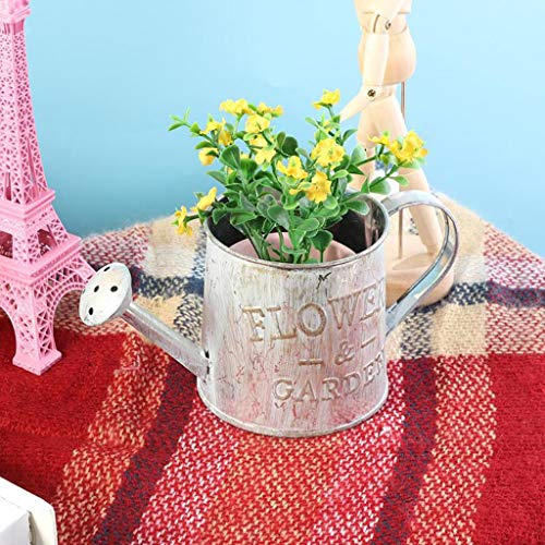 π Orcbee π _Metal Iron Keg Flower Pot Hanging Balcony Garden Plant Planter Decor Pot (B)