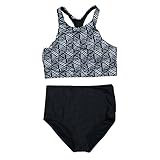 MOOSKINI Womens High Waisted Bikini Black High Neck Cute Bathing Suits