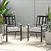 AmazonBasics Tufted Outdoor Seat Patio Cushion - Pack of 2, 19 x 19 x 5 Inches, Black Geo