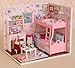 Cuteroom Wood Dollhouse Miniature Kit DIY Doll House Room with Furniture Cover Toy Artwork Gift