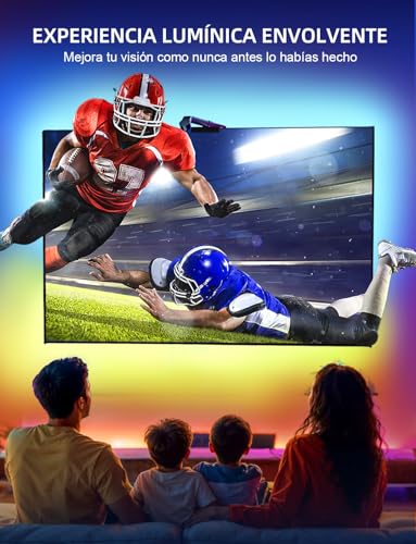 Tira Led TV Con Cámara, 16.5ft/5M TV Tira LED, Luces Led RGB Adaptan Televisor de 40 a 85 Pulgadas, para Juego y Entretenimiento Doméstico, Remoto+Control de App TV Backlight,Trabaja con Android y iOS
