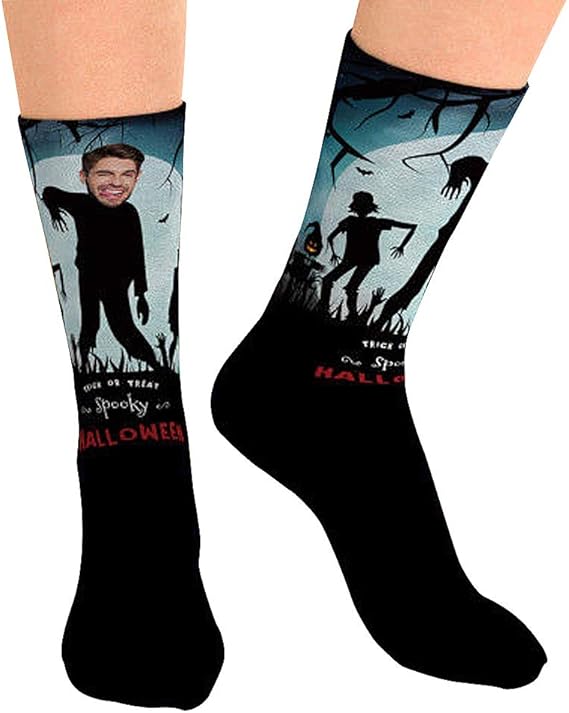 Face Socks Personalised,Halloween Photo Socks,Multiple Faces,Put Your