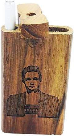 4" Wooden Tobacco Storage Box with Johnny Cash Mugshot from Smoke Promos