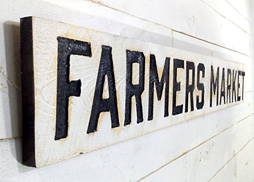 FARMERS MARKET Sign Horizontal 55"x8"- Carved in Cypress Lumber