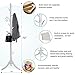Vlush Free Standing Coat Rack, 8 Hooks Wooden Coat Hat Tree Coat Hanger Holder Enterway Hall Tree with Solid Rubber Wood Base for Coat, Hat, Clothes, Scarves, Handbags, Umbrella-White